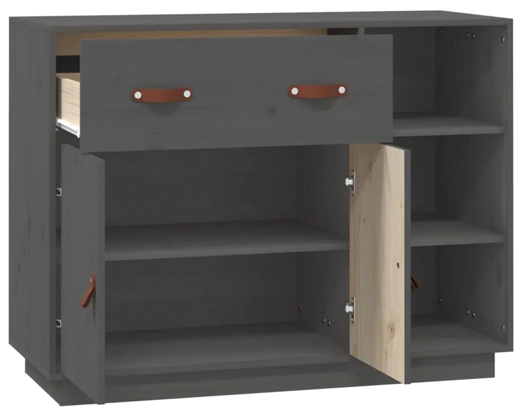 Mesa consola 98,5x40x75 cm madeira de pinho maciça cinza
