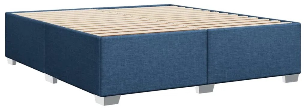 Cama com molas/colchão 180x200 cm tecido azul