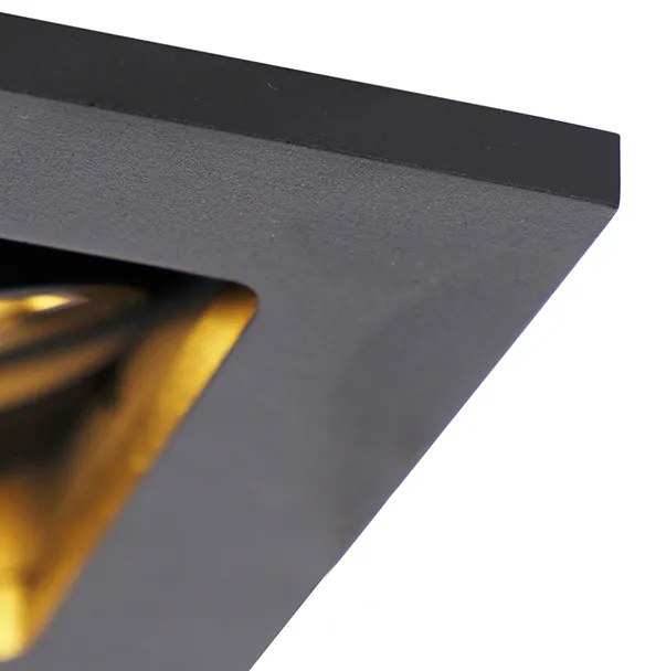 LED Foco embutido inteligente preto com WiFi GU10 ajustável - Qure Moderno