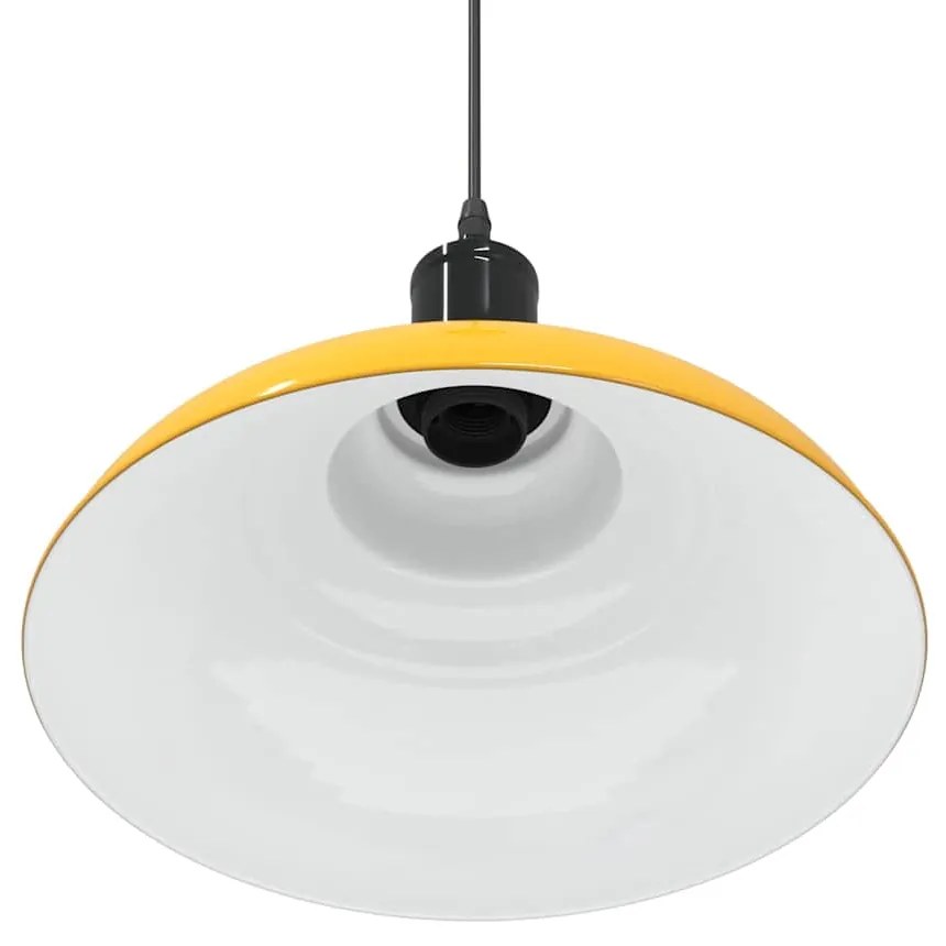 Candeeiro suspenso regulável altura E27 amarelo brilhante Ø31cm