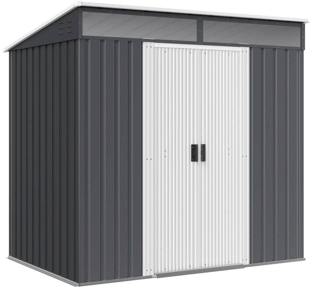 Abrigo de Jardim 2 m² 195x122x181,5 cm Abrigo de Armazenamento Metálic