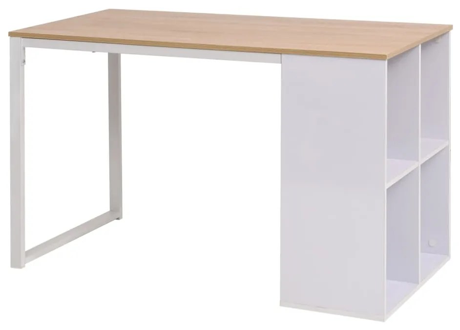 245720 vidaXL Secretária 120x60x75 cm cor carvalho e branco