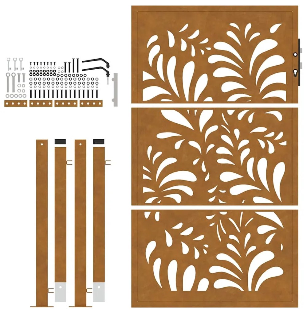 Portão de jardim 105x155 cm projeto de onda de aço resistente