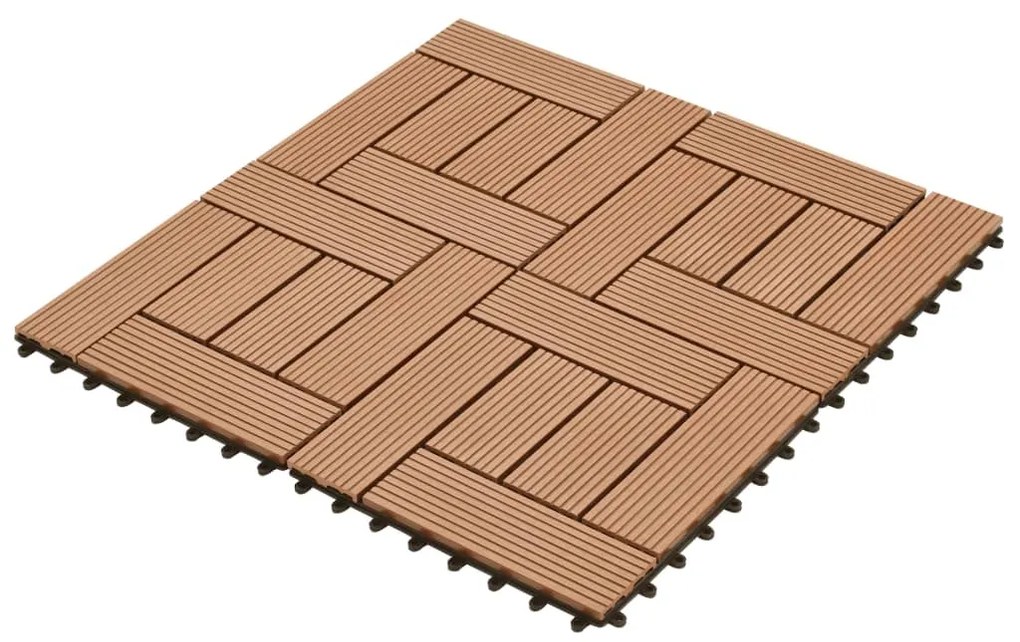 Ladrilhos de pavimento 22 pcs WPC 2m² 30x30 cm castanho