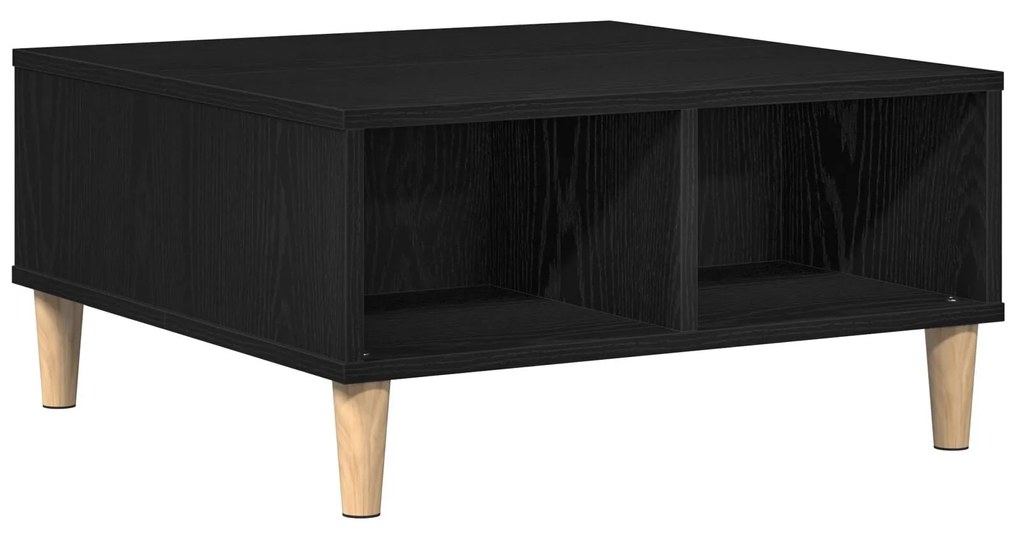 Mesa de Café vidaXL Preta de Carvalho 60x60x30 cm Madeira de Engenhari