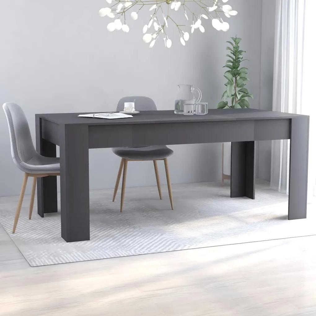 Mesa de jantar 180x90x76 cm contraplacado cinzento