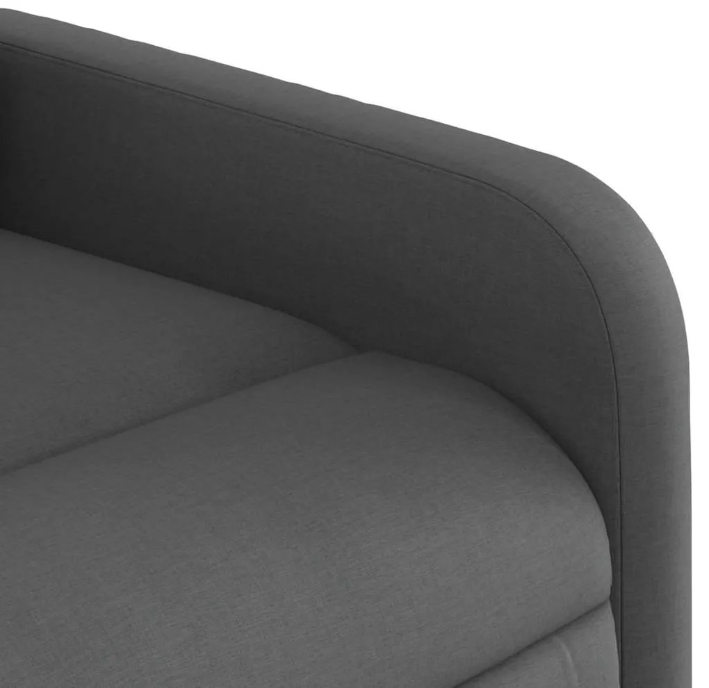Poltrona elevatória de massagens tecido cinzento-escuro