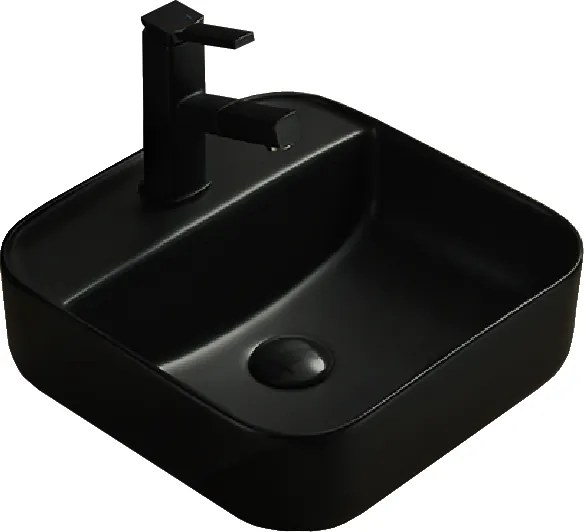 Mexen Silvia lavatório de bancada 39 x 39 cm, preto mate - 21863985