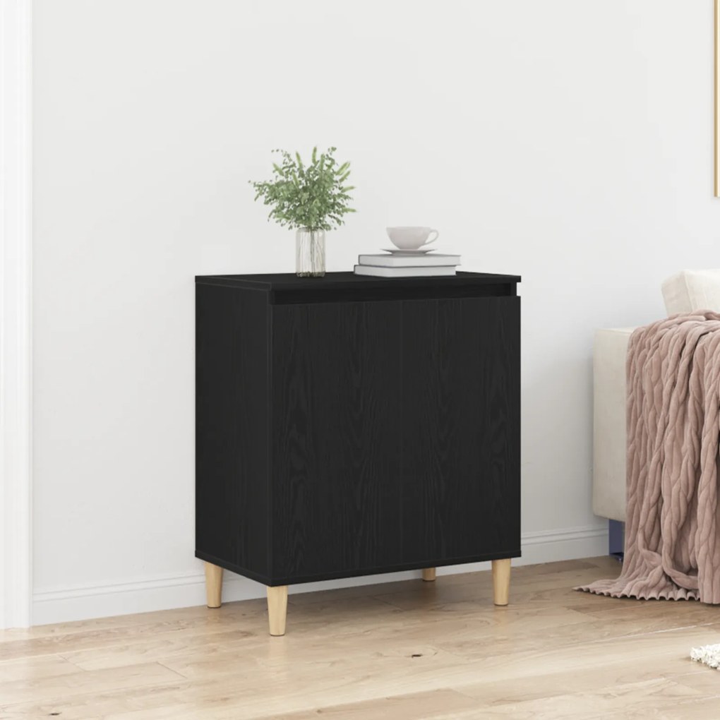 Sideboard vidaXL Preto Carvalho 60x35x70 cm Madeira de engenharia