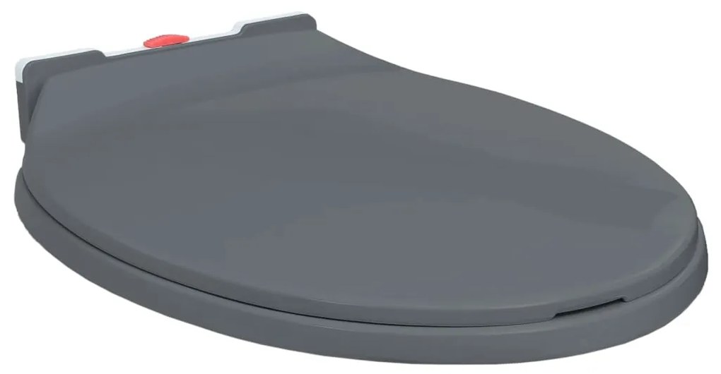 vidaXL Tampo sanita oval fecho suave e remoção rápida cinzento