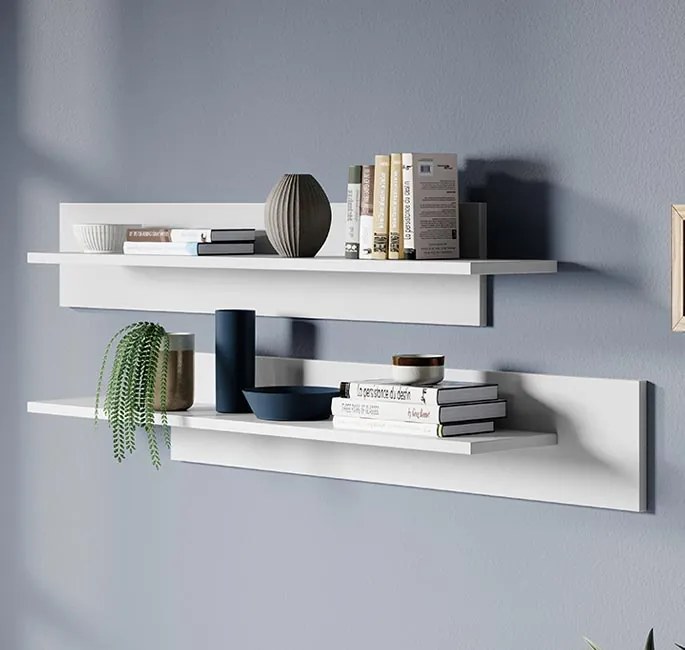 Conjunto de 2 Prateleiras Eliot – 100x20 cm – Branco Mate