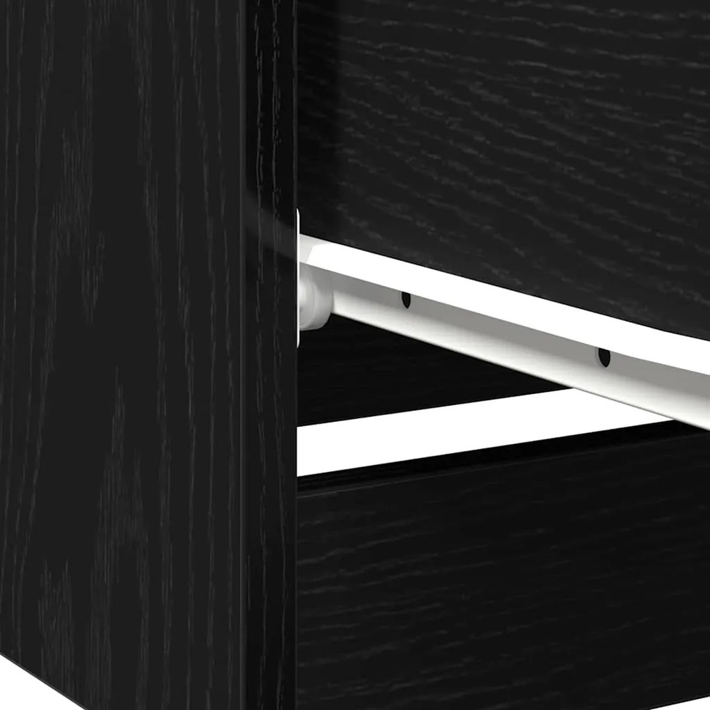 Criado-mudo de Carvalho Preto vidaXL - 40x65x65 cm