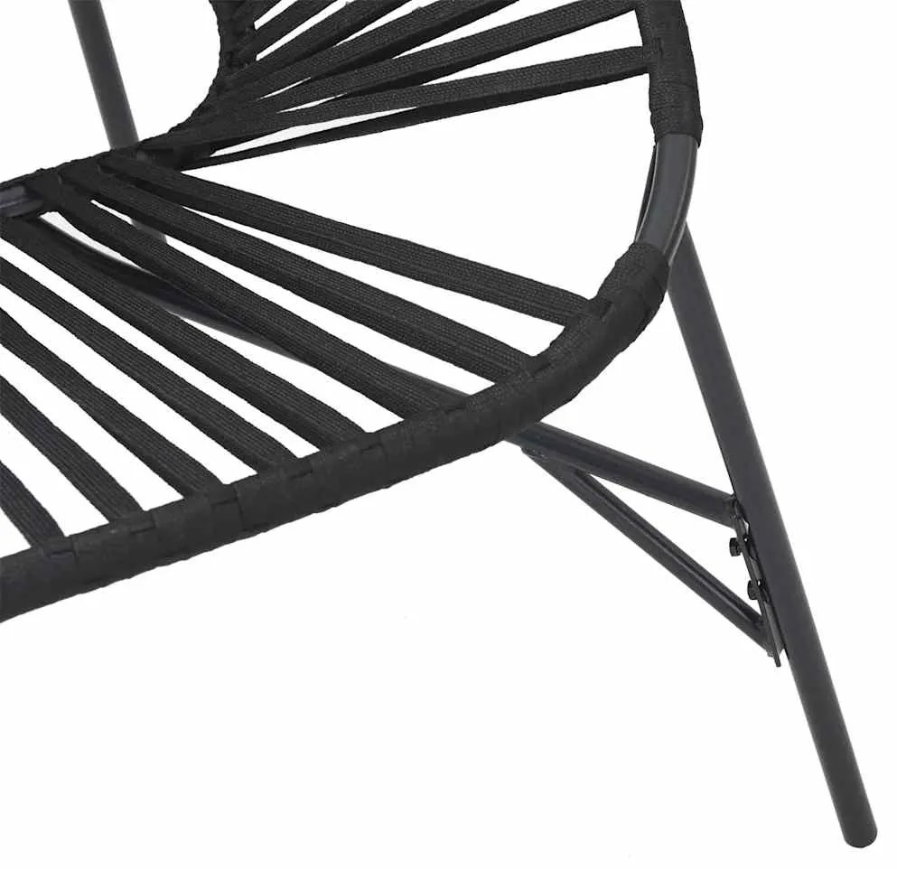 Cadeira de jardim em forma de ovo vime PE preto