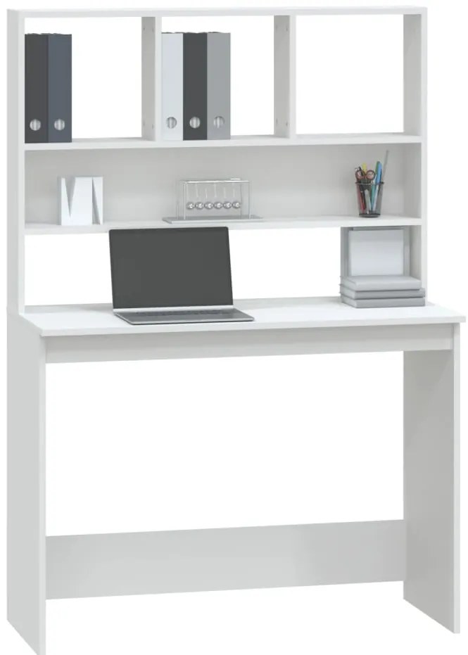 Secretária c/ prateleiras 102x45x148cm derivados madeira branco