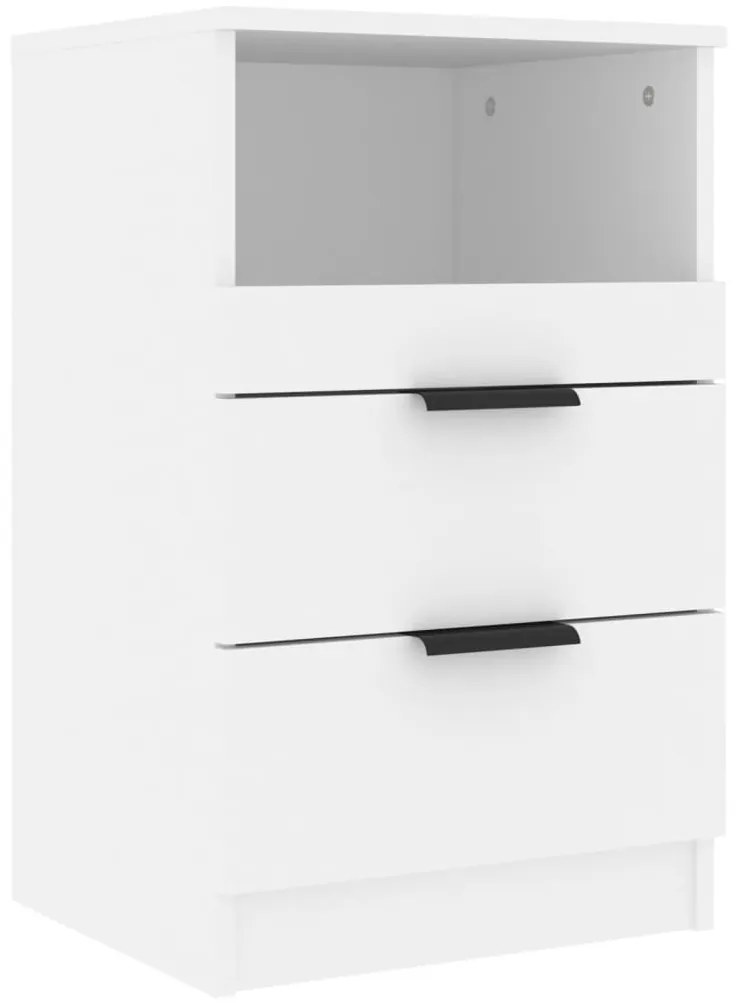 Mesas de cabeceira 2 pcs madeira processada branco