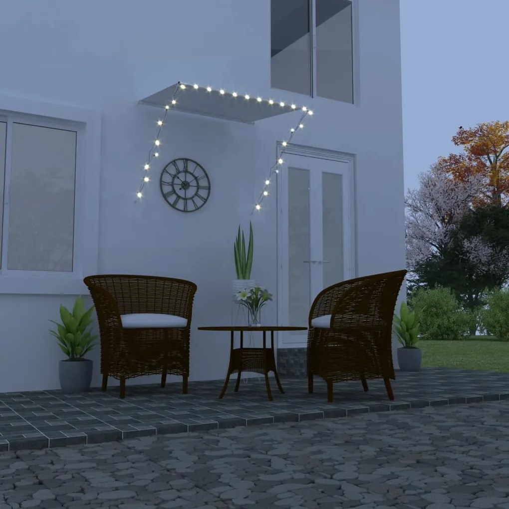 vidaXL Toldo retrátil com LED 150x150 cm creme