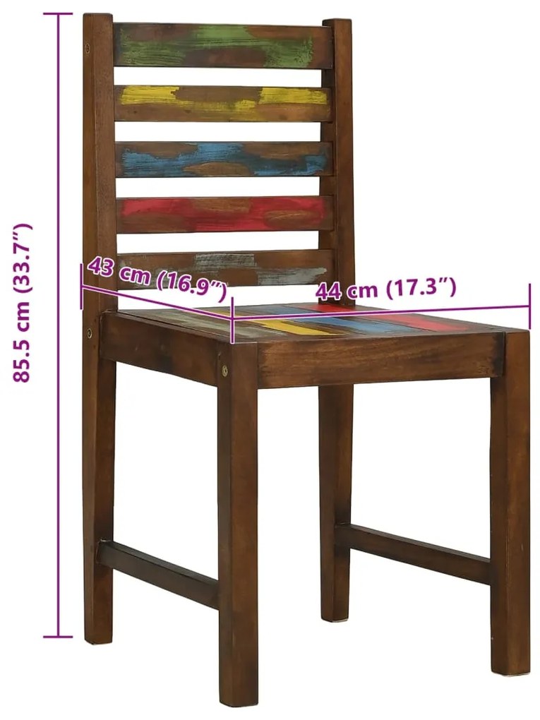 Cadeiras de jantar 4 pcs madeira recuperada maciça