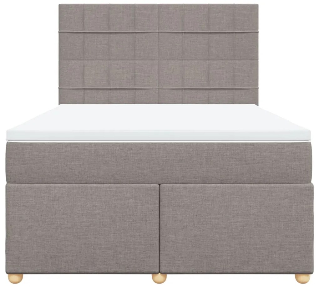 Cama com molas/colchão 140x200 cm tecido castanho-acinzentado
