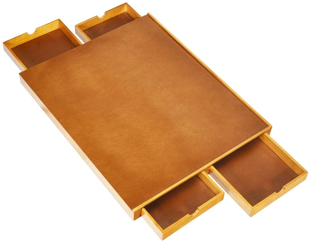 Mesa de puzzle em madeira 1000-1500 peças com superfície lisa e 4 gavetas 80 x 65 x 7 cm