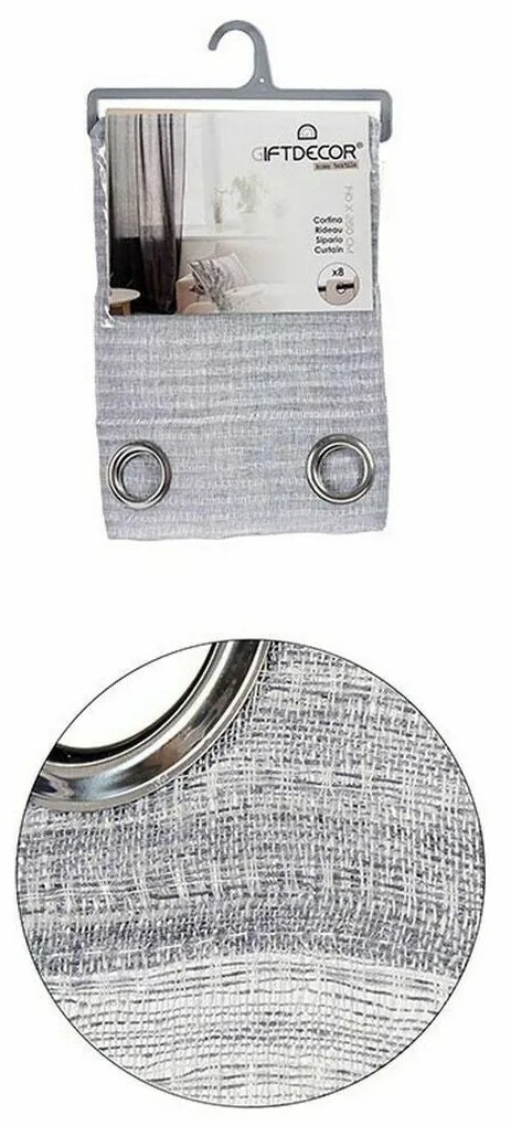 Cortina Cinzento claro 140 x 0,1 x 260 cm (6 Unidades)