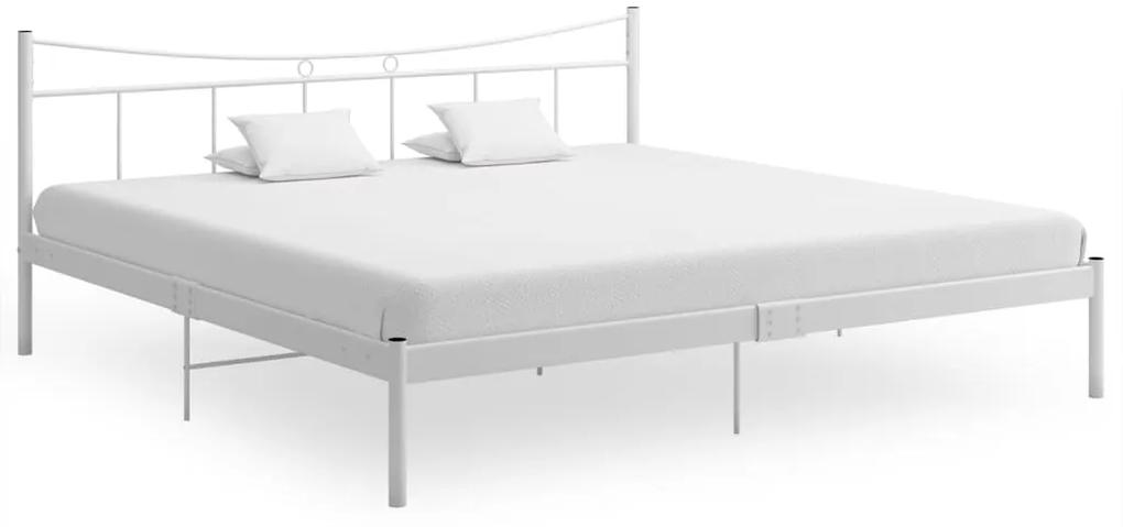 Estrutura de cama 200x200 cm metal e contraplacado branco