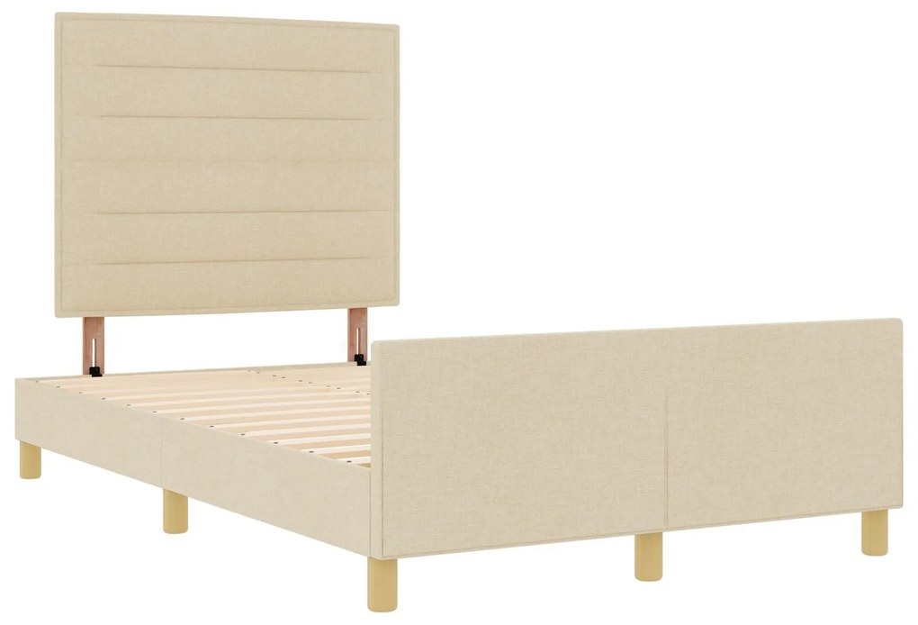 Cama de tecido Creme 160x200 cm vidaXL
