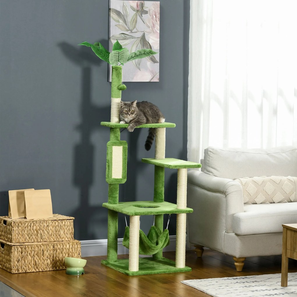 PawHut Arranhador de Gatos Grande de 142 cm Torre para Gatos com Poste