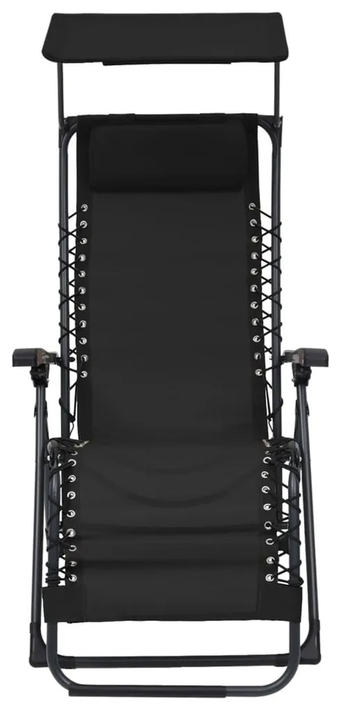 Cadeiras de pátio dobráveis 2 pcs textilene preto