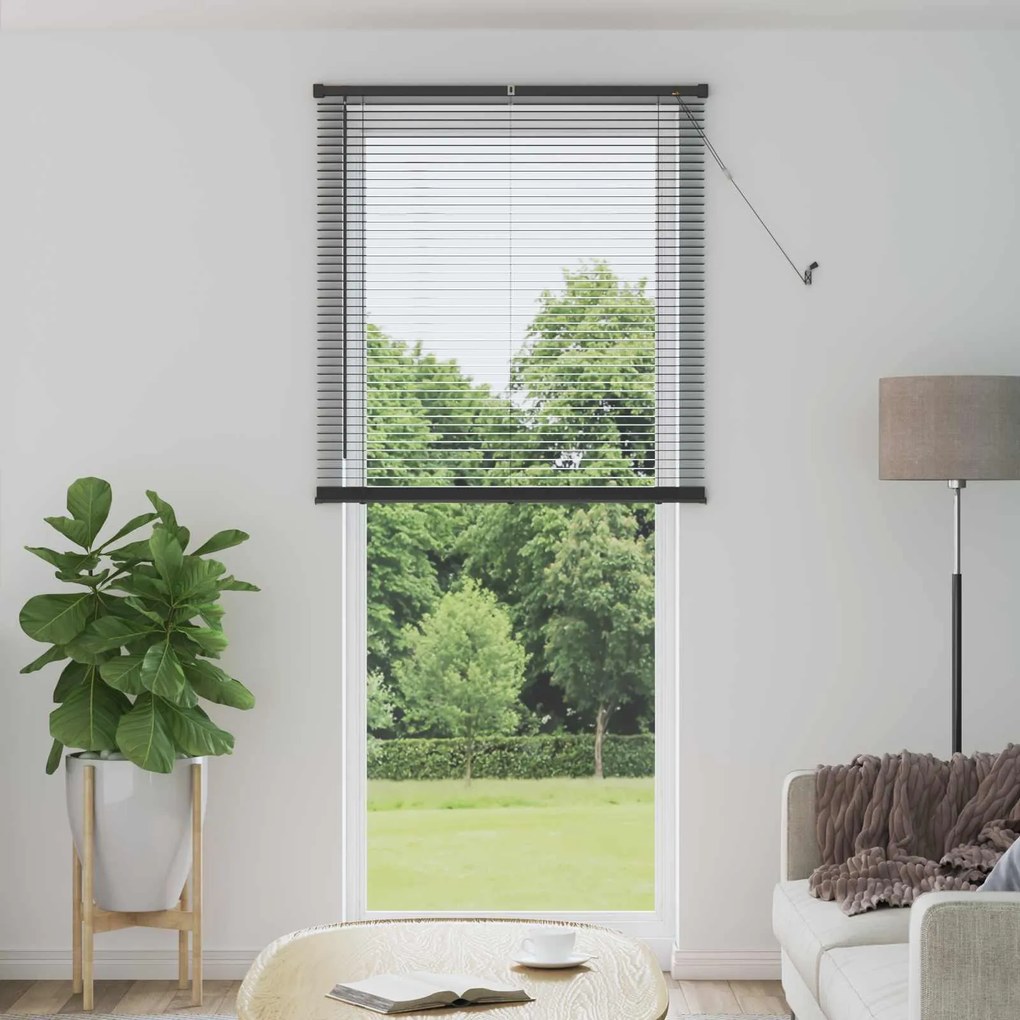vidaXL Cortina Veneziana Manual Ajustável Cinza Prata 213 x 100 cm PVC