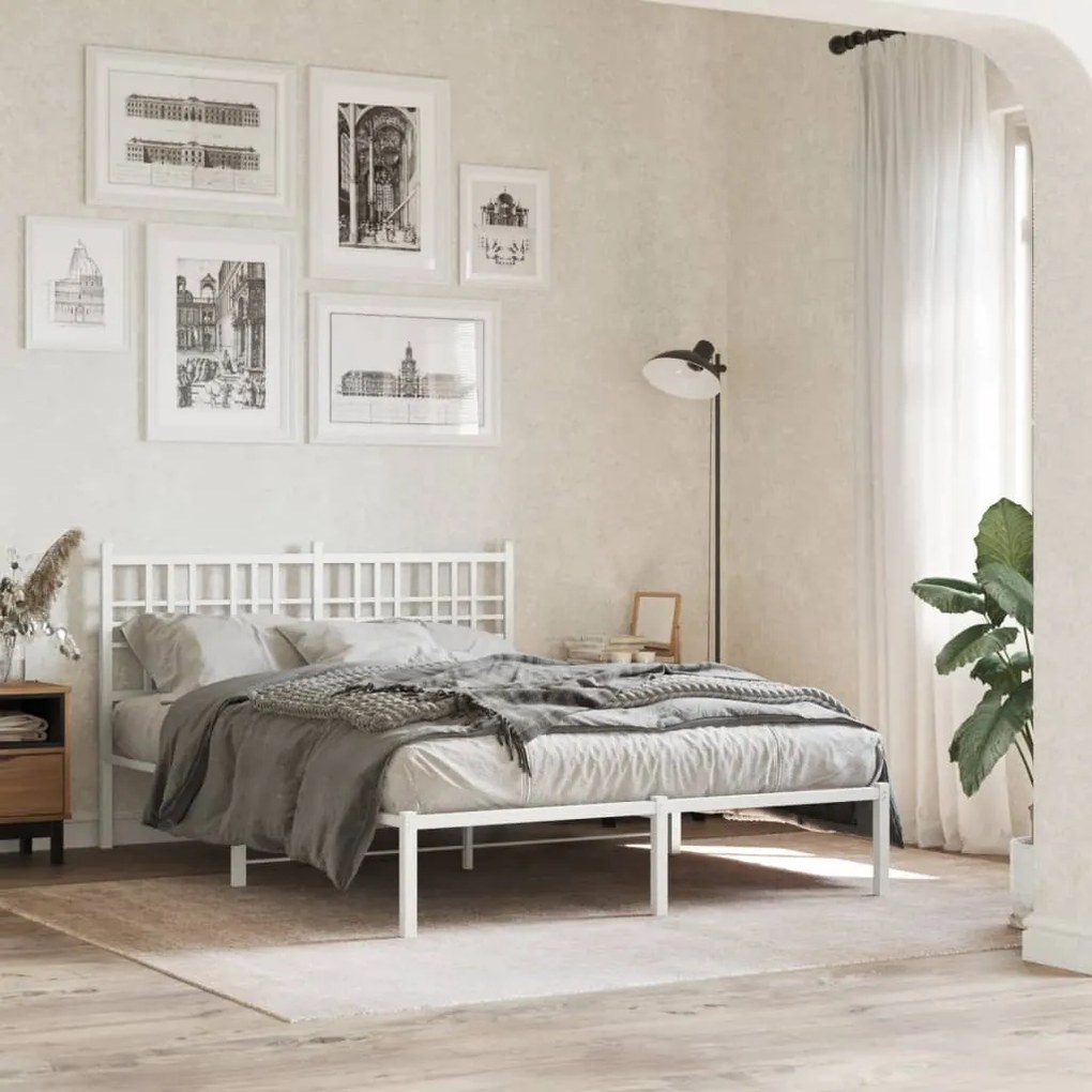 Cabeceira de cama 120 cm metal branco