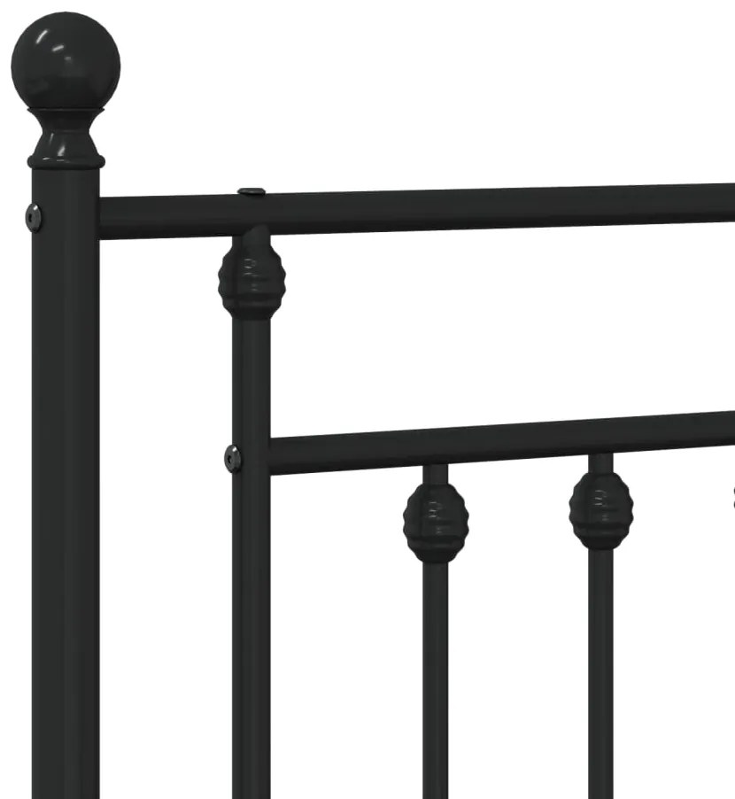 Estrutura de cama com cabeceira 183x213 cm metal preto