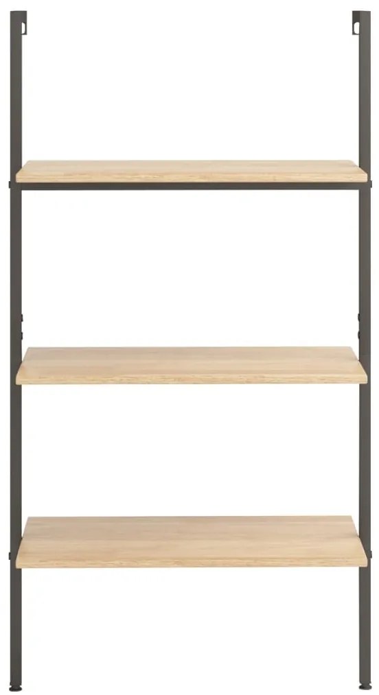 Unidade 3 prateleiras 64x35x120,5 cm castanho-claro e preto