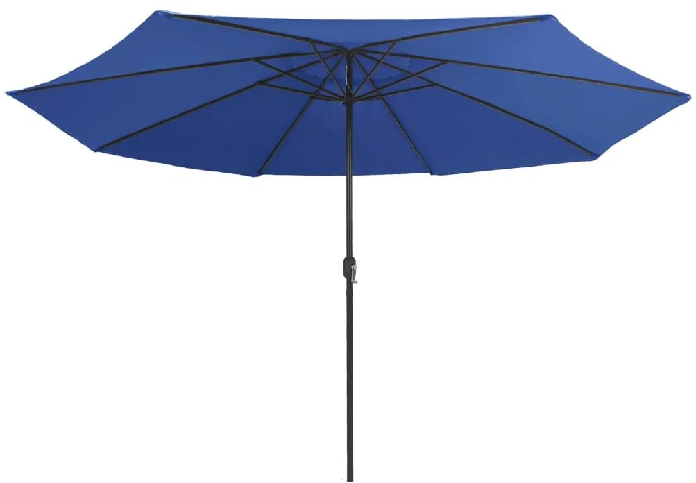 Guarda-sol de jardim com poste de metal 390 cm azul-ciano