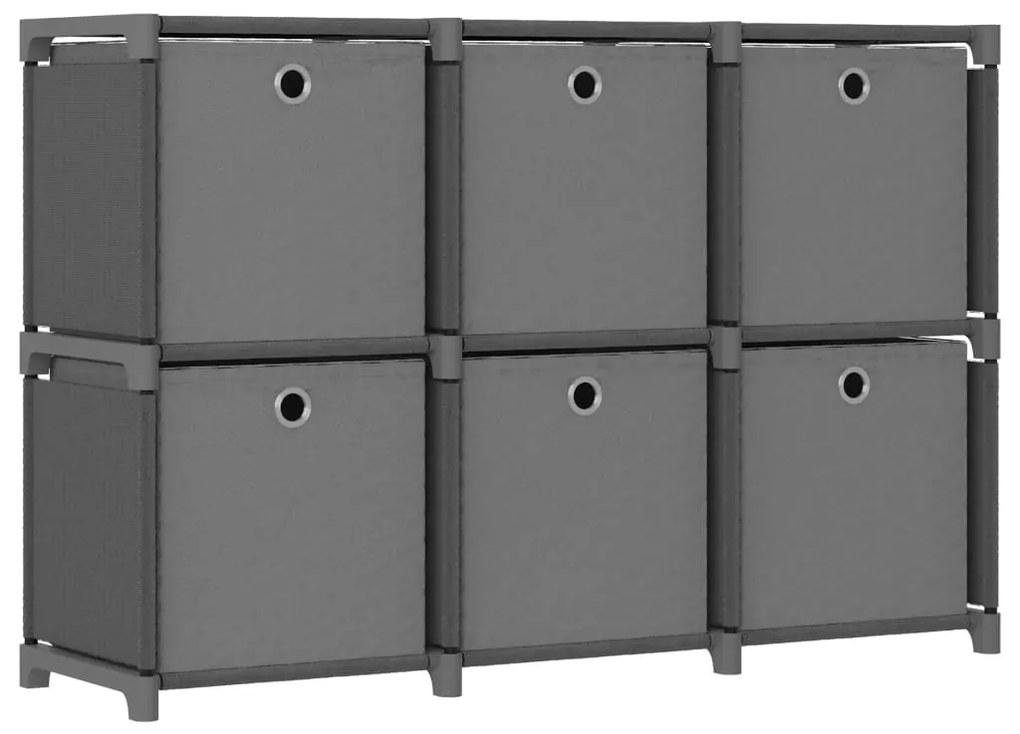 vidaXL Unid. prateleiras 6 cubos c/ caixas 103x30x72,5cm tecido cinza