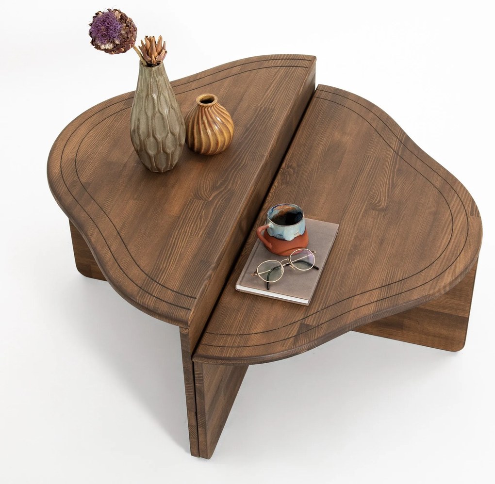 Mesa de Café Altopiano - Nogueira - 90cm x 40cm x 45cm & 90cm x 32cm x