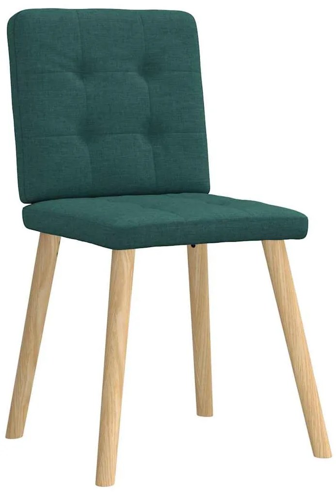 Cadeiras de jantar 6 pcs tecido verde-escuro