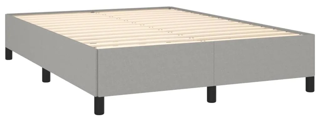 Estrutura de cama sem colchão 140x200 cm tecido cinzento-claro