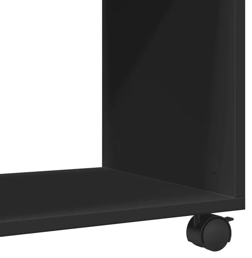 Mesa de apoio c/ rodas 70x35x60 cm derivados de madeira preto