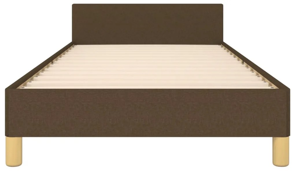 Estrutura de cama sem colchão 80x200 cm tecido castanho-escuro