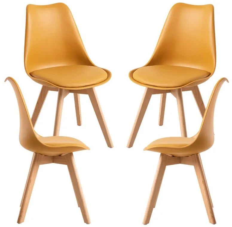 Pack 4 Cadeiras Synk Basic - Mostarda