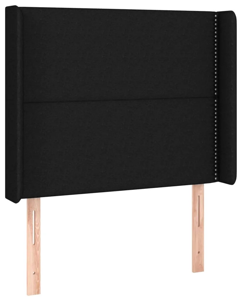 Cama com molas/colchão 80x200 cm tecido preto