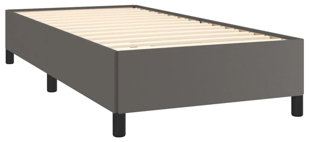 Estrutura de Cama Salu em Couro Artificial Cinza - 90x200cm - Design M