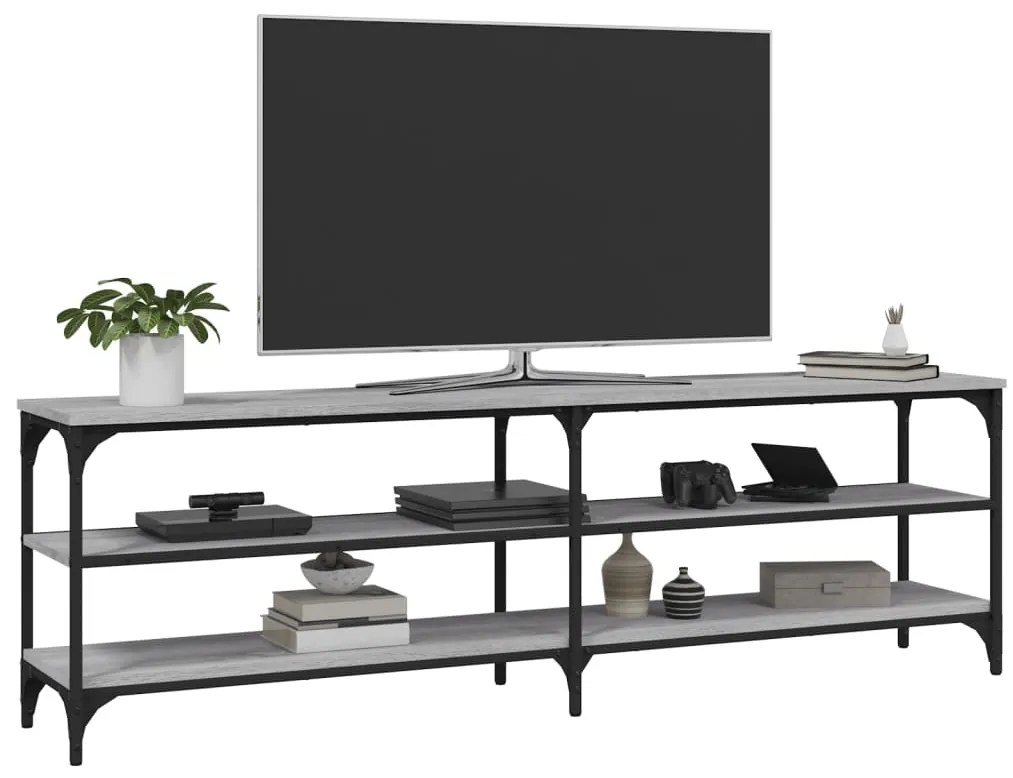Móvel para TV 160x30x50 cm derivados de madeira cinzento sonoma