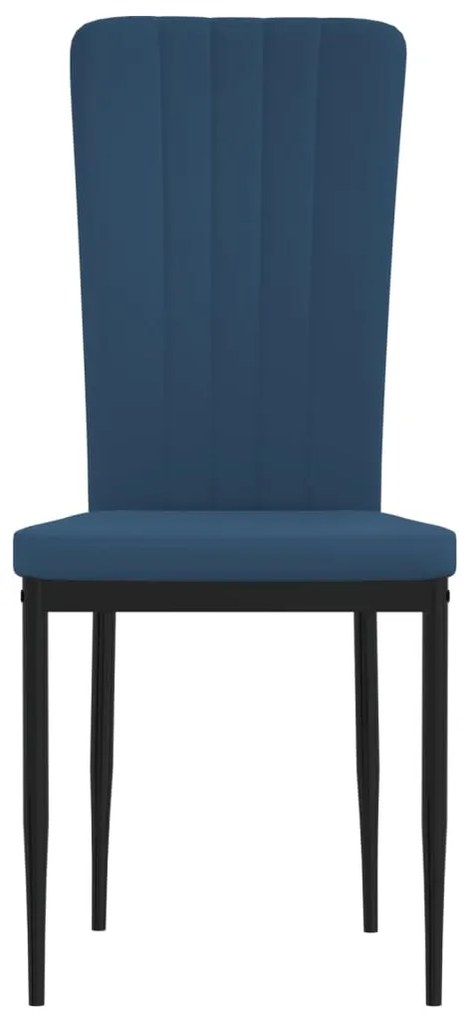 Cadeiras de jantar 2 pcs veludo azul