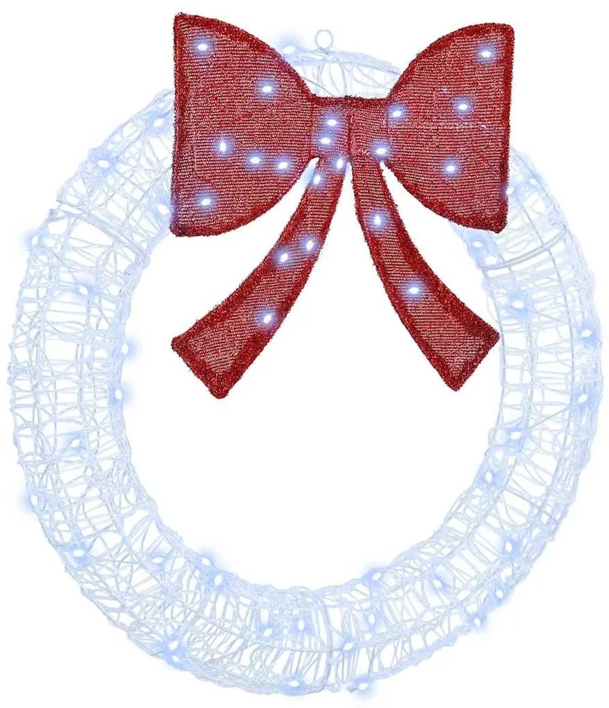 vidaXL Guirlanda com 60 LEDs Branco frio 76 x 8.5 x 76 cm Acrílo