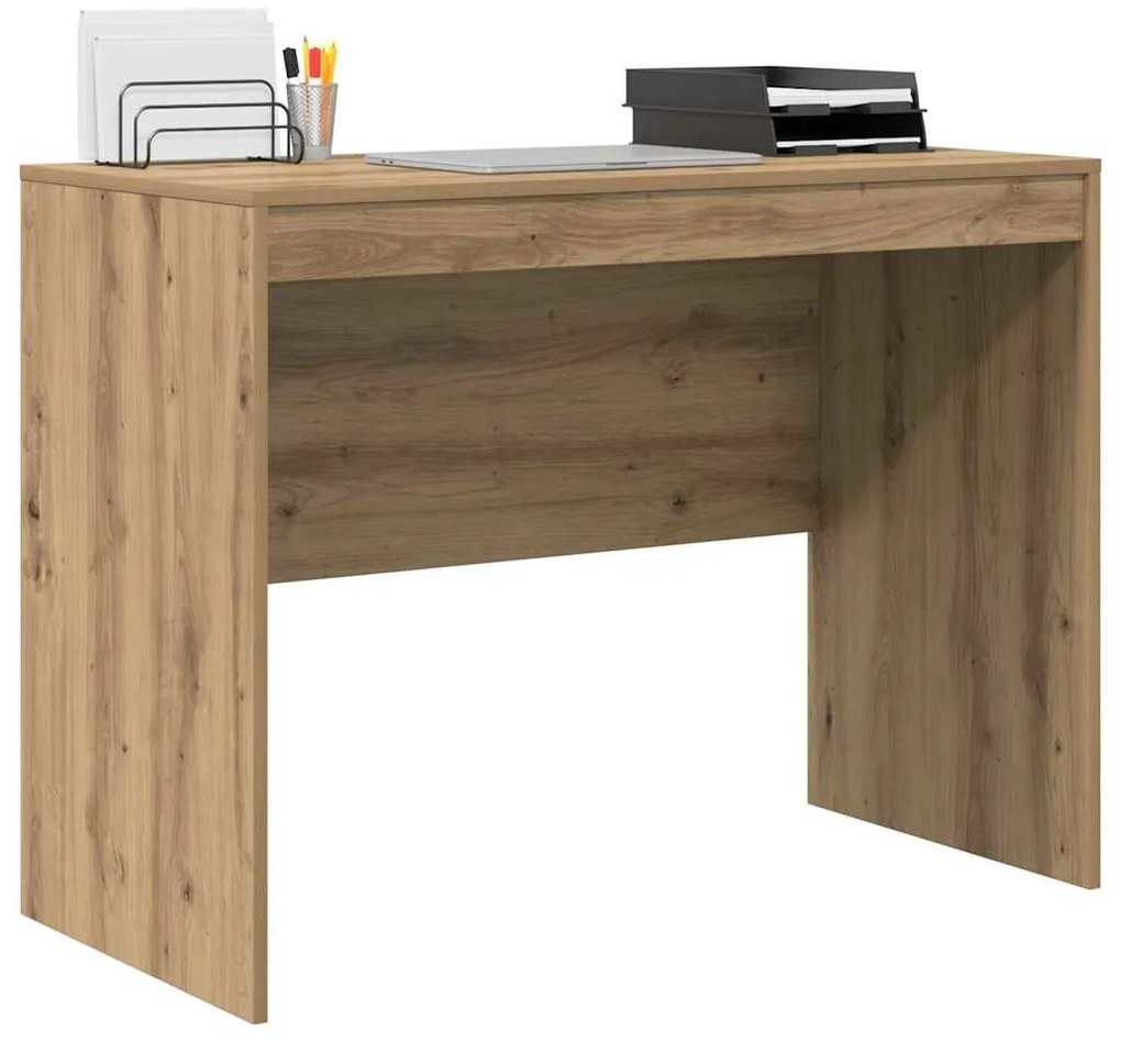 Secretária Carvalho Artesanal MDF 100 x 50 x 76 cm Simples