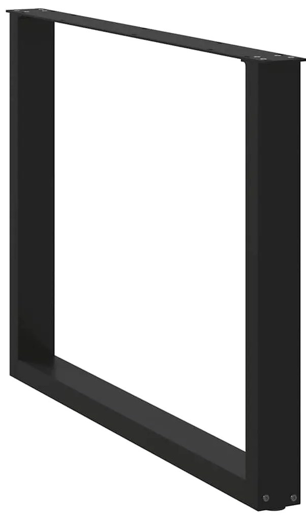 Pés para mesa de jantar em formato de U, 2 peças, preto, 100x(72-73) c