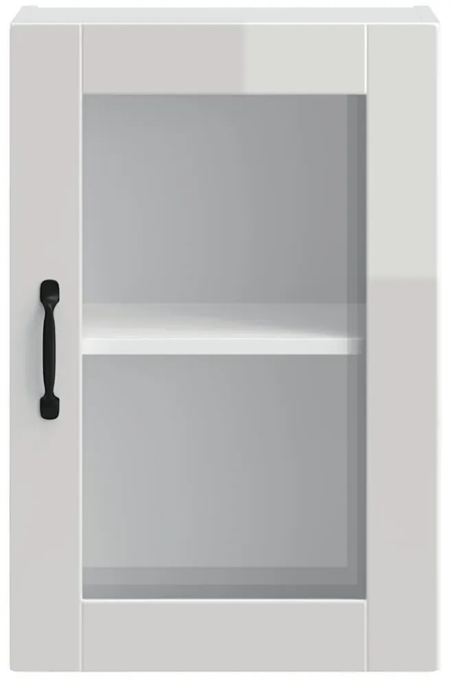 Armário de parede cozinha porta vidro Porto branco alto brilho