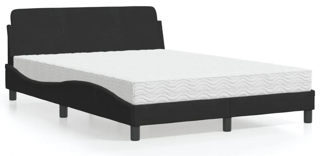 Cama com colchão 140x200 cm veludo preto
