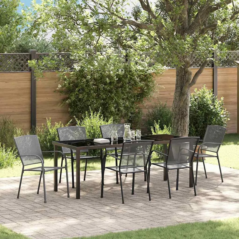 vidaXL Conjunto de Jantar para Jardim 7 pcs Antracite